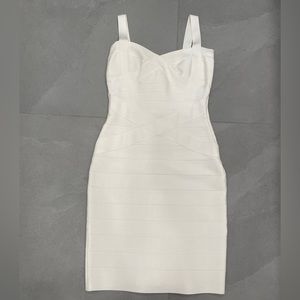 KatieJ NYC white bandage mini dress